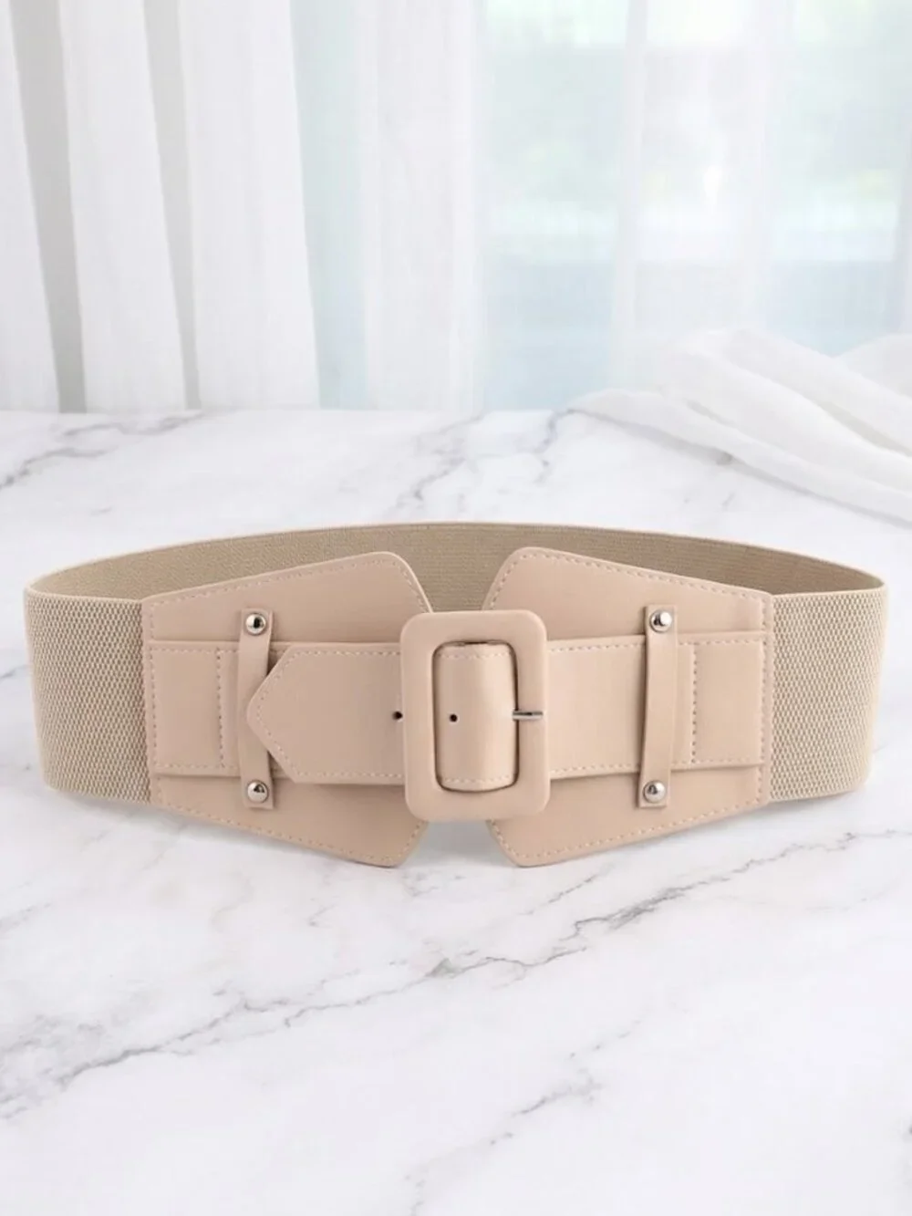 Ladies Stretch Belt - Cream